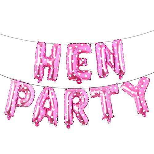 Junggesellinnenabschied Banner Buchstaben Ballons Pack Bachelor Party Supplies Dekoration 40,6 cm von Folie Mylarzubehör Kit (rosa Herz) von REIANS