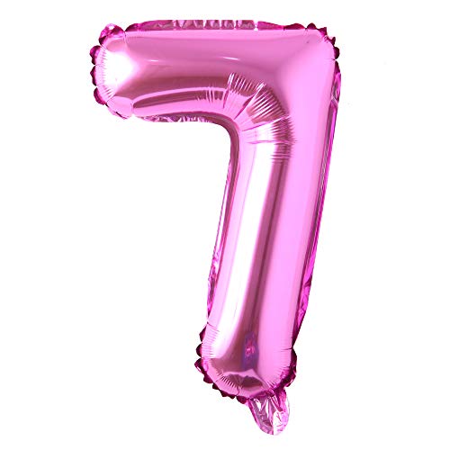 Rose Red 71,1 cm Buchstaben Alphabet Zahlen Ballons Folie Mylar-Party Hochzeit Bachelorette Geburtstag Brautparty Babyparty Abschlussfeier Jubiläum Feier Dekoration (nicht schweben) (71,1 cm Rose Red 7) von REIANS