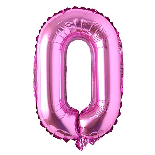 Rose Red 71,1 cm Buchstaben Alphabet Zahlen Ballons Folie Mylar-Party Hochzeit Bachelorette Geburtstag Brautparty Babyparty Abschlussfeier Jubiläum Feier Dekoration (nicht schweben) (71,1 cm Rose Red 0) von REIANS