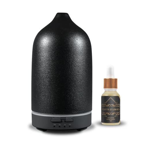 Aroma Diffuser AS Mini (Black) | von Reima | Ultraschall Luftbefeuchter | inkl. hochwertigem Parfümöl Fleur d'Amour | Mandarine, Jasmin & Vanille von REIMA AirConcept GmbH