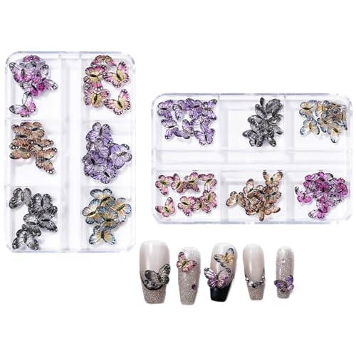 1 Set 3D-Schmetterlingsnägel, Charm-Nägel, Strasssteine, Dekoration, Bastelbedarf, geeignet für Nagel-Enthusiasten von REITINGE