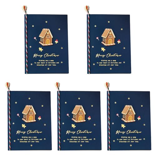 5 x Weihnachtsgrußkarten, Party-Einladungen, Postkarte, Geschenk für Zuhause, Urlaub, Segenskarte, 3D-Cartoon-Weihnachtskarten von REITINGE