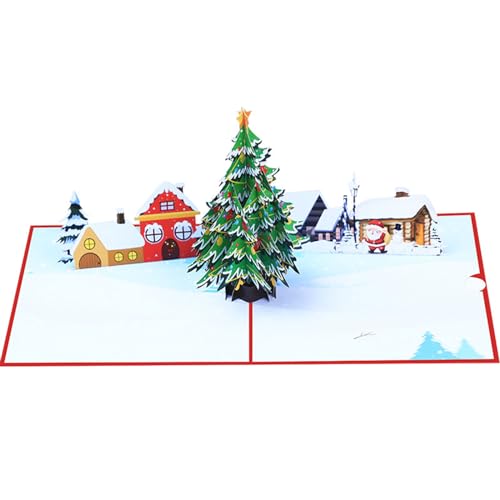 Festliche 3D-Weihnachtsbaum-Karte, 3D-Grußkarten mit integriertem Umschlag von REITINGE