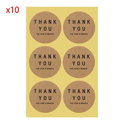 REITINGE Aufkleber mit Aufschrift "Thank You", 60 Stück, kleines Unternehmen für Express Blessing Give Back Thanks For Company Office Bakery Candy Desser von REITINGE