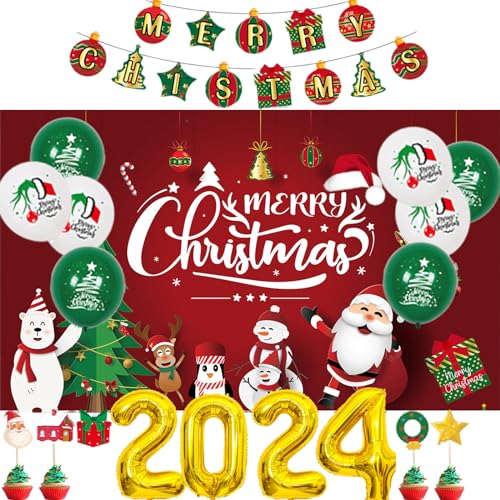 Weihnachtsmotiv-Dekoration, Luftballon, dekorativer Zugbuchstaben, Kucheneinsatz, Latexballon-Set, Heim-Party-Dekor von REITINGE