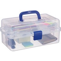 relaxdays Aufbewahrungsbox transparent, blau 33,0 x 39,0 x 17,0 cm von RELAXDAYS