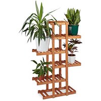 relaxdays Blumenregal Holz hellbraun rechteckig 81,0 x 125,0 cm von RELAXDAYS