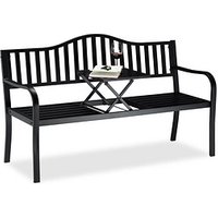 relaxdays Gartenbank 10026113_0 schwarz Metall 150,0 cm von RELAXDAYS