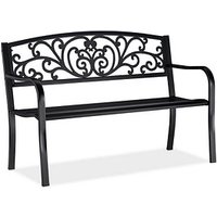 relaxdays Gartenbank 10026114_0 schwarz Metall 127,0 cm von RELAXDAYS