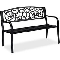 relaxdays Gartenbank 10030918_0 schwarz Metall 127,0 cm von RELAXDAYS