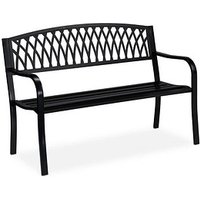 relaxdays Gartenbank 10030991_0 schwarz Metall 127,0 cm von RELAXDAYS