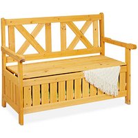 relaxdays Gartenbank 10038653_0 hellbraun Holz 115,0 cm von RELAXDAYS