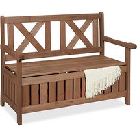 relaxdays Gartenbank 10038654_0 dunkelbraun Holz 115,0 cm von RELAXDAYS