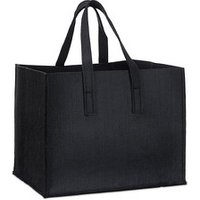 relaxdays Kaminholztasche 50,0 l schwarz 43,0 x 36,5 x 34,5 cm von RELAXDAYS