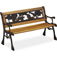 relaxdays Kinderbank Kinder 10030924_0 schwarz/braun Holz 83,0 cm von RELAXDAYS