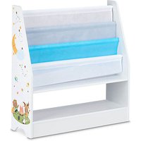 relaxdays Kinderregal weiß/blau 71,0 x 23,0 x 74,0 cm von RELAXDAYS