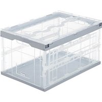 relaxdays Klappbox 60,0 l transparent/grau 59,5 x 39,5 x 31,5 cm von RELAXDAYS