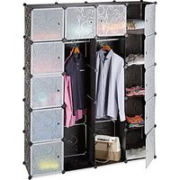 relaxdays Kleiderschrank, 10021971_46 schwarz, transparent 145,0 x 36,5 x 180,0 cm von RELAXDAYS