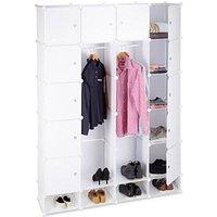 relaxdays Kleiderschrank, 10021977_49 weiß, transparent 145,0 x 36,5 x 198,0 cm von RELAXDAYS