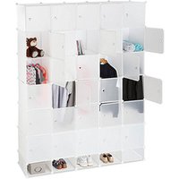 relaxdays Kleiderschrank, 10024527_49 weiß, transparent 180,0 x 46,5 x 234,0 cm von RELAXDAYS