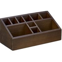 relaxdays Schreibtisch-Organizer braun Bambus 10 Fächer 23,0 x 10,0 x 10,0 cm von RELAXDAYS