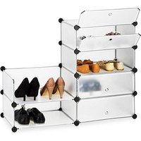 relaxdays Schuhschrank, 10021962_50 transparent 6 Fachböden 49,0 x 37,0 x 107,0 cm von RELAXDAYS