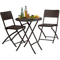 relaxdays Sitzgruppe, braun Kunststoff, Metall, 3-teilig von RELAXDAYS