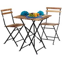 relaxdays Sitzgruppe, schwarz Metall, 3-teilig von RELAXDAYS