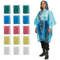 relaxdays unisex Einweg-Regenponcho farbsortiert Einheitsgröße 15 St. von RELAXDAYS