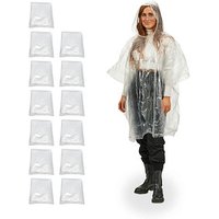 relaxdays unisex Einweg-Regenponcho transparent Einheitsgröße 13 St. von RELAXDAYS