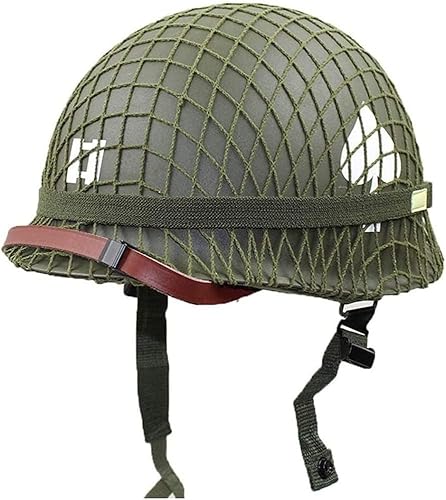 REMEK WWII Classic M1 Steel Helmet, Amerikanischer M1 Stahlhelm Aus Dem Zweiten Weltkrieg Repl Replik-Helm Mit Lederfutter Militärische Ausrüstung Aus Dem Zweiten Weltkrieg von REMEK