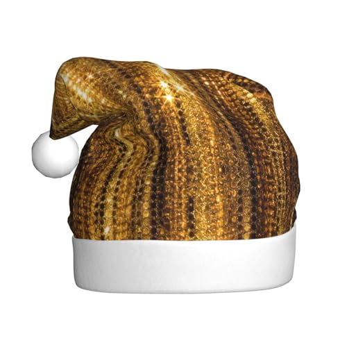 REMYS Goldene Pailletten-Weihnachtsmütze für Weihnachten, Neujahr, Feiertage, Party, schafft festliche Atmosphäre, Unisex von REMYS