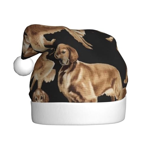 REMYS Weihnachtsmütze mit Golden Retriever-Aufdruck für Weihnachten, Neujahr, Feiertage, Party, schafft festliche Atmosphäre, Unisex von REMYS