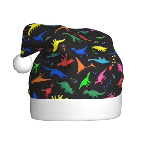 REMYS Weihnachtsmütze mit niedlichem Dinosaurier-Druck, für Weihnachten, Neujahr, Feiertage, Party, schafft festliche Atmosphäre, Unisex von REMYS