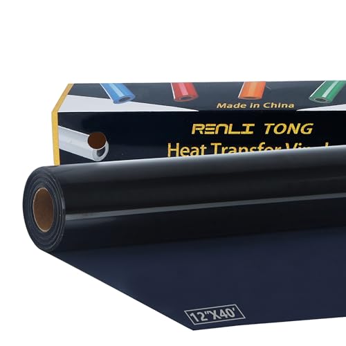 Renlitong HTV-Vinyl-Rolle zum Aufbügeln, 30,5 cm x 12,2 m, HTV-Wärmetransfer-Vinyl für T-Shirt, HTV-Vinyl-Rollen für alle Schneidemaschinen, leicht zu schneiden und zu entjäten, für von RENLI·TONG