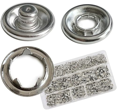 Jersey Druckknopf Metall Set, 150set Φ11mm Jersey Druckknöpfe Metall Nähzubehör Buttons Knöpfe zum Annähen Jessey Snaps für DIY Basteln Stoff, Kleidung Taschen von RERI