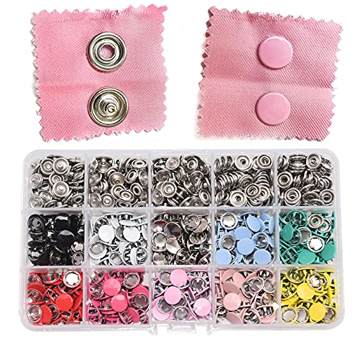 Jersey Druckknöpfe Metall, Druckknopf 150set, Nähzubehör Buttons Knöpfe zum Annähen Jessey Snaps Für ür Baby Kinderbekleidung Sewing von RERI