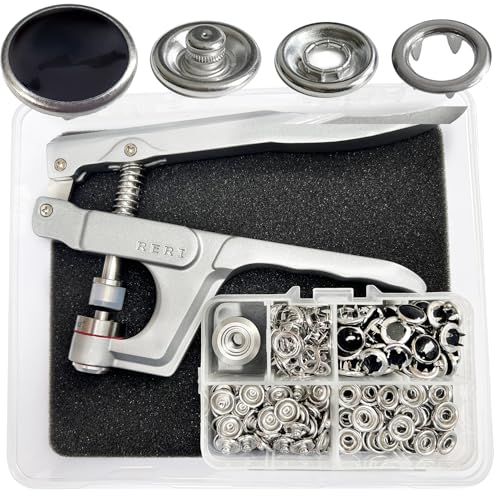 RERI 40 Sets Perlen Druckknöpfe Mit Zange 11.5mm Metall Druckknopfe, Jersey Druckknöpfe Für DIY Basteln Kinder Kleidung Western Hemd,Handgemaakt,Kleding Repareren von RERI