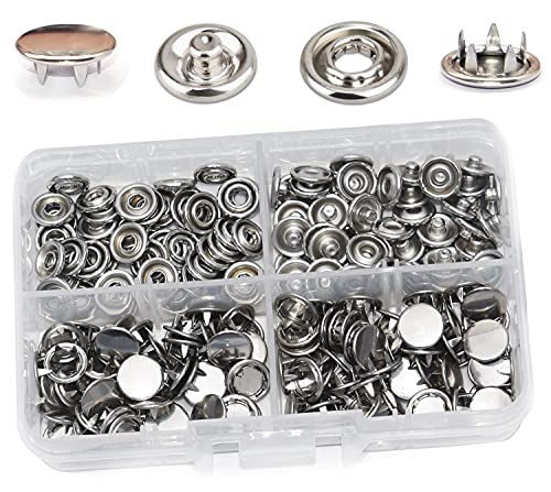 Jersey Druckknöpfe Metall 50 Stück, Φ10mm, Druckknopf Set, Nähzubehör Buttons Knöpfe zum Annähen Werkzeug Jessey Snaps Für ür Baby Kinderbekleidung Sewing (Silber) von RERI