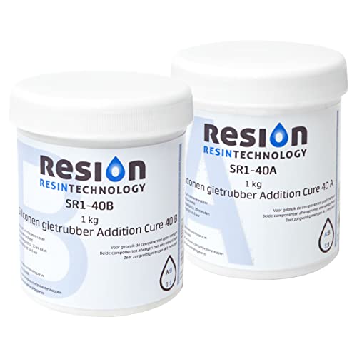 RESION - Härte: 40 Shore A flexibel - Flüssiges Silikon Gießgummi - Abformmasse für Formenbau und Kreative Projekte - 1KG RESION - Härte: 40 Shore A flexibel - Flüssiges Silikon Gießgummi - Abformmasse für Formenbau und Kreative Projekte - 1KG von RESION