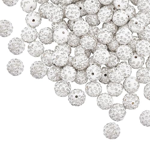 Stilvolle Bastelperlen, elegante weiße Ton-Strass-Perlen für Schmuck, funkelnde Kugeln, Bastelbedarf Stilvolle Bastelperlen, elegante weiße Ton-Strass-Perlen für Schmuck, funkelnde Kugeln, Bastelbedarf von RETUOLWAG