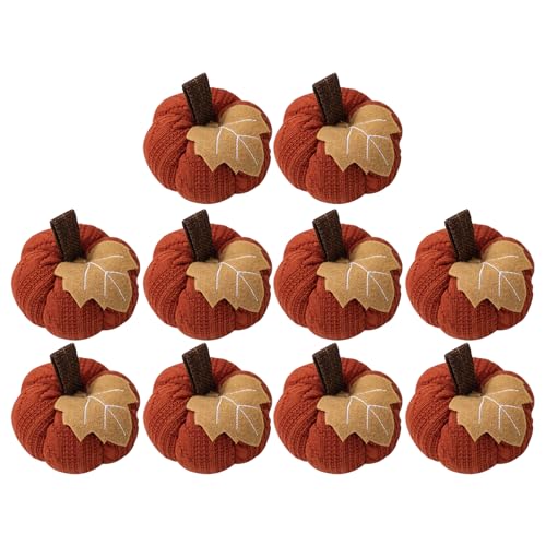 Thanksgiving-Kürbis-Figuren-Set mit 10 dekorativen Puppen, Dekorationen, Boutiquen, Fenster, Ernte, Festival, Ornament von RETUOLWAG