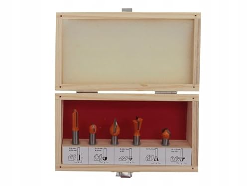 Rexxer - Formfräser für Holz Set 5 Teile 8 mm Tischlerwerkzeuge Präzises Schneiden Holzbearbeitung Fräszubehör Kanten Rillen, Multitool, Holzbohrer Set, Fräserset, Fräser-Set von REXXER HEAVY duty tools