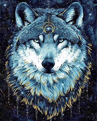 RFBEUTEL Diamond Painting 40x50 Eckige Steine Diamant Malerei Stickerei Voll Bilder Quadratische Dotz Handarbeit Basteln Mosaik (Wolf) von RFBEUTEL