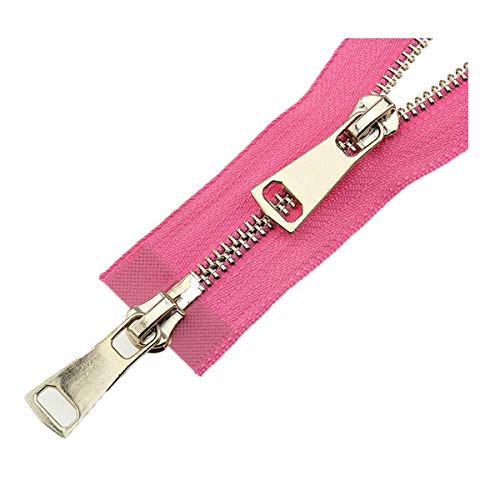 RFDRR Reißverschlussband Nr. 5, Metall-Nylon-Spulenreißverschlüsse, Doppelschieber, offener Reißverschluss, Kunstharz-Reißverschlüsse for Nähen, Basteln, Schneidern(Pink,70cm) von RFDRR