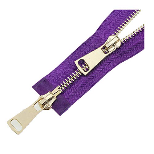 RFDRR Reißverschlussband Nr. 5, Metall-Nylon-Spulenreißverschlüsse, Doppelschieber, offener Reißverschluss, Kunstharz-Reißverschlüsse for Nähen, Basteln, Schneidern(Purple,70cm) von RFDRR