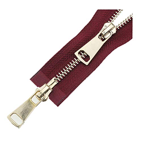 RFDRR Reißverschlussband Nr. 5, Metall-Nylon-Spulenreißverschlüsse, Doppelschieber, offener Reißverschluss, Kunstharz-Reißverschlüsse for Nähen, Basteln, Schneidern(Wine Red,70cm) von RFDRR