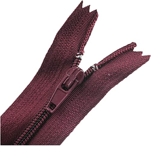 Reißverschlussband Nr. 3, Metall-Nylon-Spulenreißverschlüsse, 5 Stück Nylon-Nähreißverschlüsse, Zubehör for Reißverschlüsse for Selbernähen, Basteln, Schneidern, Taschen, Kleidungsstücke(Wine Red,18cm von RFDRR