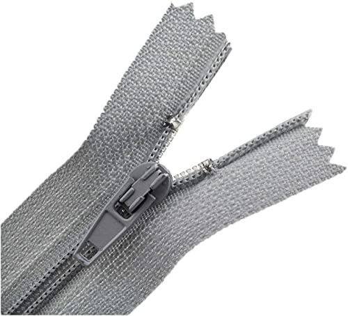 Reißverschlussband Nr. 3, Metall-Nylon-Spulenreißverschlüsse, 5 Stück Nylon-Nähreißverschlüsse, Zubehör for Reißverschlüsse for Selbernähen, Basteln, Schneidern, Taschen, Kleidungsstücke(Gris,25cm) von RFDRR