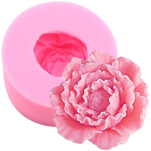 RFGHAC 3D Pfingstrosen Blume Silikon Fondant Formen für Kuchen Dekorieren Jello Zucker Schokolade Polymer Clay Seife Kerze von RFGHAC